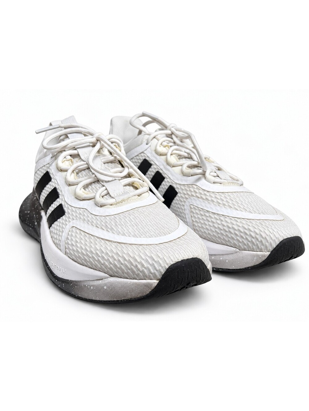Adidas running shoes white black speckled midsole